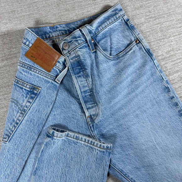 Levi's Denim - Levi's 501 S Jeans Womens 32x27 Light Blue Skinny Stretch Button Fly 31/28